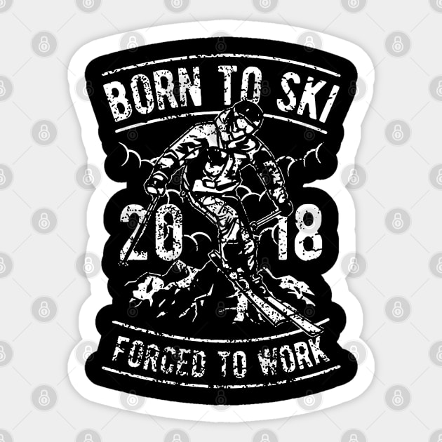 Born To Ski Sticker by JakeRhodes